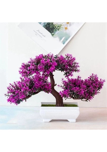 Gül Kırmızı Yapay Bitkiler Bonsai Küçük Ağaç Saksı Sahte Bitki Çiçekler Ev Odası Masa Dekorasyon Otel Bahçe Dekor Için Saksı Süsler (Yurt Dışından)