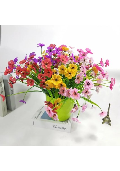 C 7-Çatal Plastik Yapay Çiçekler Yeşil Suni Çim Bitkileri Ev Ofis Masası Dekoratif Yapraklar Parti Dekorları Bitkiler 5 Renk (Yurt Dışından) fırsatları