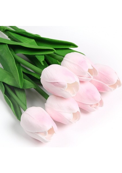 Açık Pembe 10 Adet Renkli Lale Yapay Çiçek Plastik Yeşil Bitki Buket Ev Düğün Dekorasyon Için Gerçekçi Şekil (Yurt Dışından)