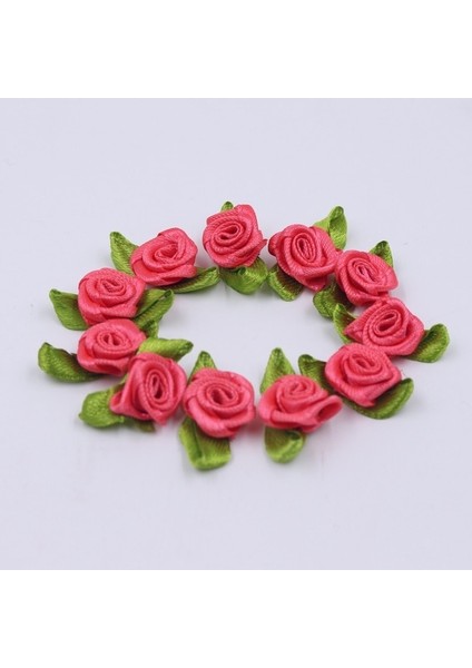 Işık Gül Rozet 50 Adet Mini Saten Kurdele Çiçekler Ipek Gül Kafa Şerit Dıy Düğün Yay Aplikler El Sanatları Dikiş Giyim Aksesuarları Süslemeleri (Yurt Dışından)