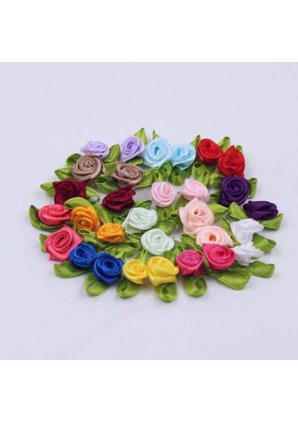 Işık Gül Rozet 50 Adet Mini Saten Kurdele Çiçekler Ipek Gül Kafa Şerit Dıy Düğün Yay Aplikler El Sanatları Dikiş Giyim Aksesuarları Süslemeleri (Yurt Dışından) fiyatları