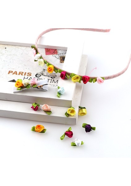 Işık Gül Rozet 50 Adet Mini Saten Kurdele Çiçekler Ipek Gül Kafa Şerit Dıy Düğün Yay Aplikler El Sanatları Dikiş Giyim Aksesuarları Süslemeleri (Yurt Dışından) fırsatları