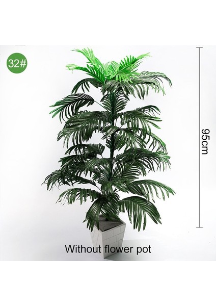 D1 Plastik Yapay Palmiye Yaprağı Bitkiler Yeşil Çöl Yaz Dekorasyon Tropikal Sahte Bitki Bahçe Ev Orman Parti Dekor Düğün (Yurt Dışından)