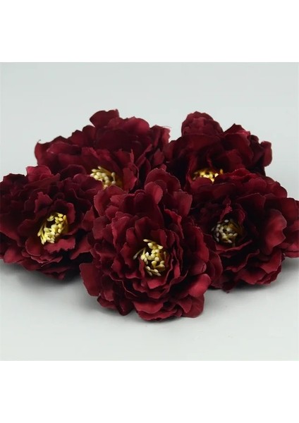 Şarap Kırmızısı 30 Adet 6 cm Avrupa Yapay Karanfil Çiçek Kafa Düğün Ev Dekorasyon Için Dıy Korsaj Çelenk Güz Canlı Sahte Ipek Çiçekler (Yurt Dışından)