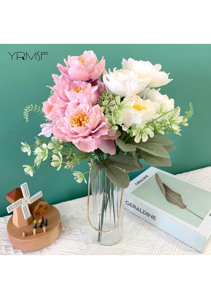 Açık Pembe 02 Yapay Çiçekler 6 Kafaları Yapay Şakayık Pembe Ipek Çay Gül Dıy Ev Bahçe Düğün Dekorasyon Için Dıy Yapay Sahte Çiçek (Yurt Dışından)