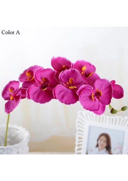 Yapay Kelebek Beyaz Orkide Çiçek Ipek + Plastik Güve Phalaenopsis Düğün Ev Dıy Dekorasyon Için Sahte Çiçekler (Yurt Dışından)