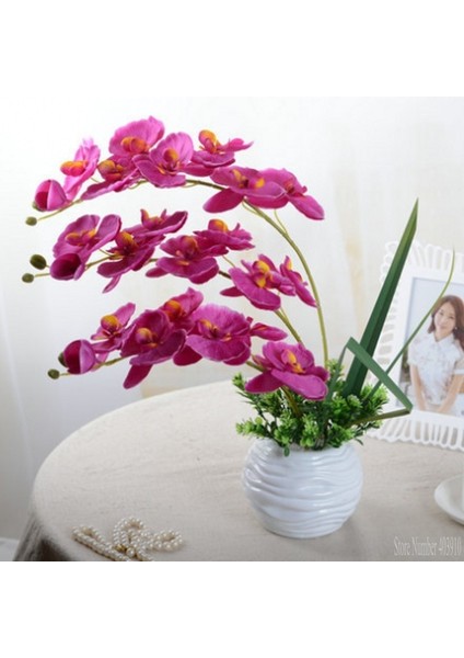 Yapay Kelebek Beyaz Orkide Çiçek Ipek + Plastik Güve Phalaenopsis Düğün Ev Dıy Dekorasyon Için Sahte Çiçekler (Yurt Dışından)