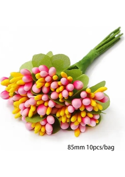 Stil 6 6/10/12/60/70/90/144 Adet Pembe Karışık Hibrid Çiçek Kiraz Ercik Meyveleri Paketi Dıy Kek Noel Düğün Hediye Kutusu Çelenkler Dekor (Yurt Dışından)