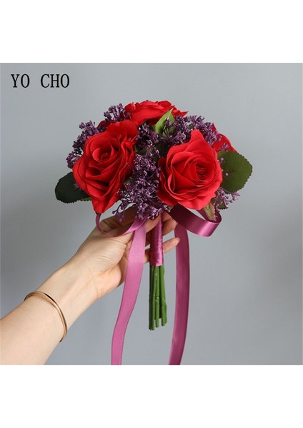 Kırmızı Yapay Güller Babysbreath Çiçek Buketi Ipek Gypsophila Sahte Çiçekler Düğün Dıy Ev Masa Vazo Dekorasyon Sahte Flores (Yurt Dışından) fırsatları