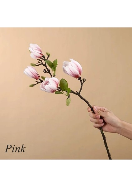 Pembe Simülasyon Manolya Çiçek Dekorasyon Beyaz Manolya Çiçek Dekorasyon Çiçek Ev Oturma Odası Yemek Masası Düğün Dekorasyon (Yurt Dışından)