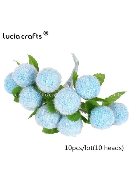 Stil 15 Mavi 6/10/12/50/70/90 Adet Mix Mavi Çiçek Kiraz Ercik Meyveleri Paketi Dıy Noel Düğün Pastası Hediye Kutusu Çelenkler Dekor C0302 (Yurt Dışından)