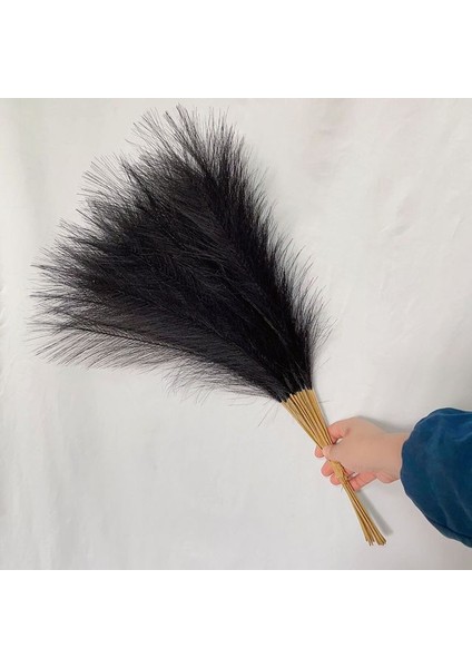 Siyah 1pc 1/5/10/20PCS 55CM Mini Sahte Pampas Çim Yapay Görkemli Çim Vazo Dolgu Çiçek Ev Oturma Odası Mutfak Düğün Boho Dekor (Yurt Dışından)