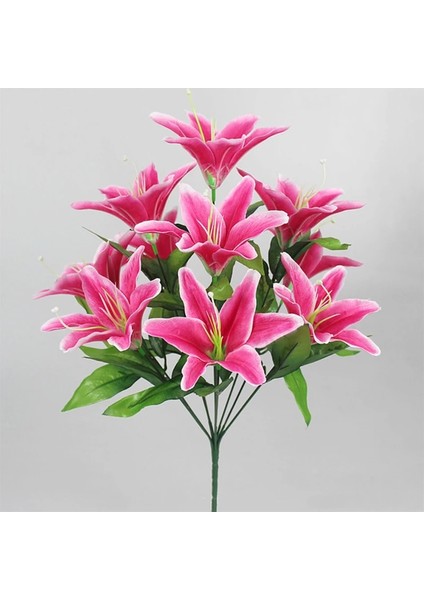 Q 10/2/1 Kafa Ipek Çiçek Yapay Zambak Çiçekleri Avrupa Renkli Sahte Gelin Çiçek Buketi Düğün Ev Partisi Dekorasyon (Yurt Dışından) fırsatları