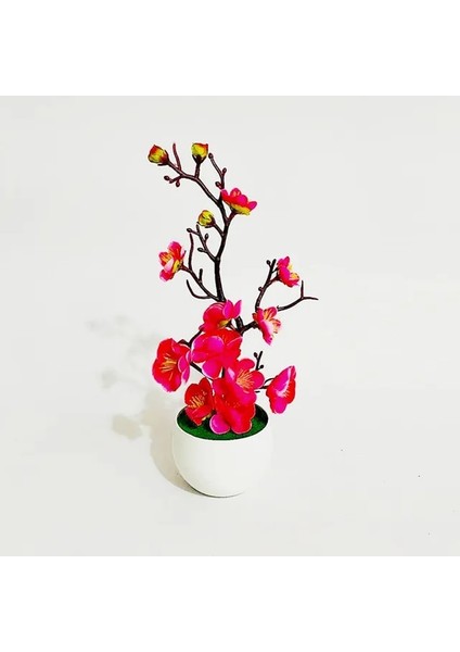 Gül Bonsai Ipek Çiçekler Erik Çiçekleri Yapay Bitki Sahte Çiçekler Pot Flores Sakura Ağacı Dalları Ev Odası Dekorasyon (Yurt Dışından)
