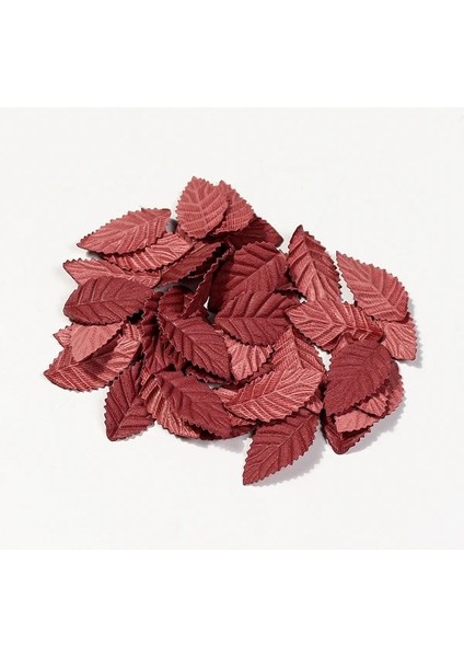 Kırmızı 50PC 50/100 Adet 3.5cm Sonbahar Yaprakları Yapay Ağaç Yaprakları Dıy El Yapımı Çelenk Scrapbooking Düğün Ev Dekorasyon Hediye Sahte Çiçek (Yurt Dışından)
