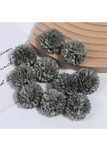 Gri Yeşil 20 Adet 10/20 Adet 4 cm Ortanca Yapay Çiçekler Düğün Parti Ev Dekorasyon Için Kafa Noel Yeni Yıl Hediye Aksesuarları Ipek Çiçek (Yurt Dışından)