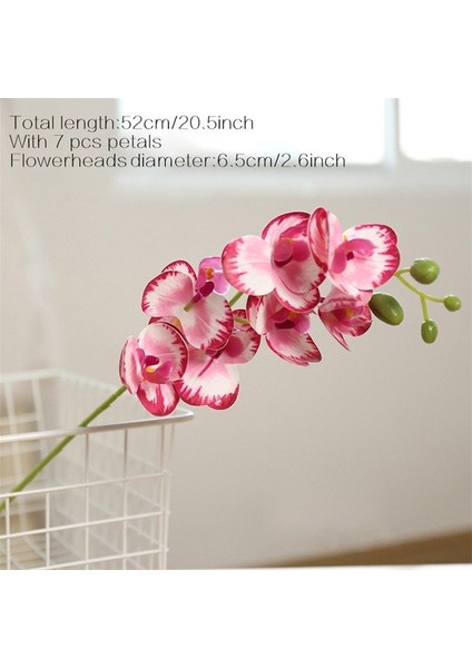 Kırmızı Orkide 52 cm Büyük 3D 11/7 Kafaları Pvc Yapay Çiçek Orkide Phalaenopsis Saksı Bitkileri Peyzaj Düğün Çiçek Aranjmanı Ev Dekor (Yurt Dışından)