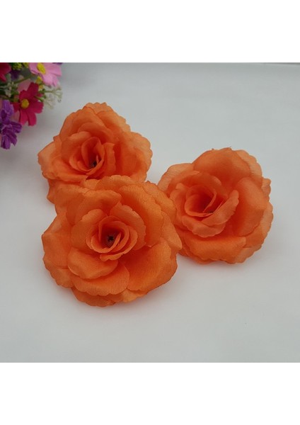 Bej 8 cm 10 Adet 8 cm Turuncu Beyaz Yapay Gül Ipek Çiçek Başları Dıy Düğün Ev Dekorasyon Şenlikli Parti Malzemeleri Kumaş Çiçekler (Yurt Dışından) modelleri