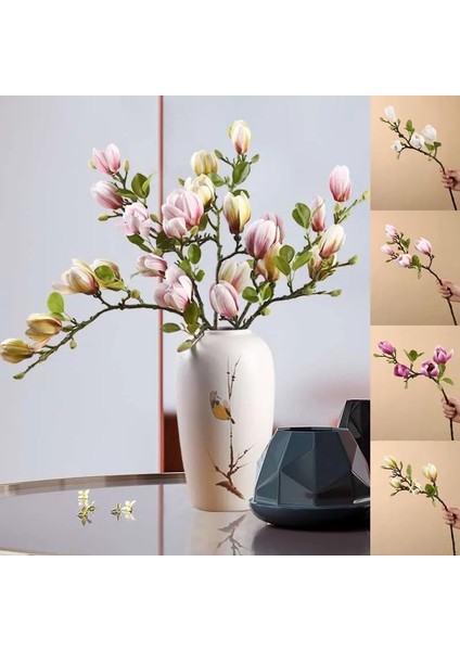 Yeşil Yeni Yapay Manolya Çiçek Şube Ev Oturma Odası Dekorasyon Için Sahte Ipek Bitki Düğün Parti Simülasyon Çiçek Buketi (Yurt Dışından) fiyatları