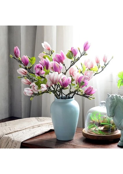 Yeşil Yeni Yapay Manolya Çiçek Şube Ev Oturma Odası Dekorasyon Için Sahte Ipek Bitki Düğün Parti Simülasyon Çiçek Buketi (Yurt Dışından) indirimleri