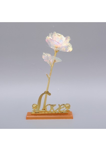 Renkli Tabanı Galaxy Rose Ebedi 24K Altın Çiçek Folyo Plastik Yapay Güller Sevgililer Günü Hediyesi Düğün Dekor Için Güzellik Altın Çiçekler (Yurt Dışından)