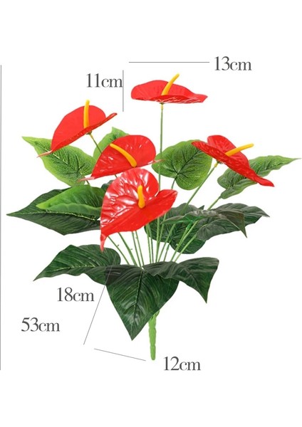 35 cm 3 Kafaları 35/53 cm Yapay Monstera Yaprakları Ev Plastik Palmiye Yaprakları Sahte Antoryum Yeşillik Ağacı Büyük Ot Bitki Bahçe Açık Dekor Için (Yurt Dışından)