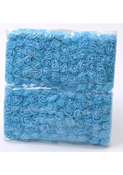 144 Adet-Mavi 144 Adet Mini Dantel Pe Gül Köpük Çiçek Başları Düğün Ev Dekorasyon Scrapbooking Için Buket Dıy Çelenk Artificia Çiçekler (Yurt Dışından)