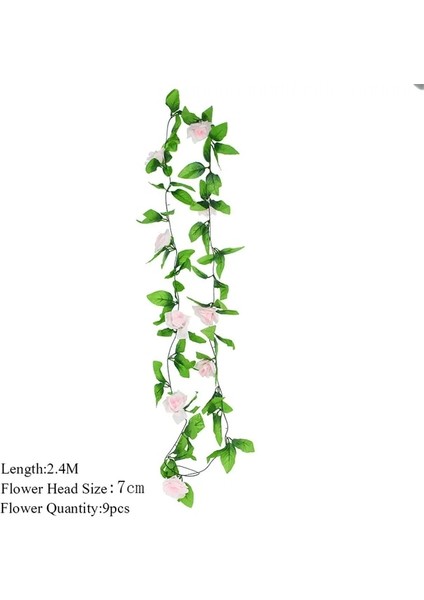 F01 Açık Pembe Asma 2.3 M Çiçek Çelenk Yapay Çiçek Dize Yaprakları ile Ipek Sakura Kiraz Çiçeği Sarmaşık Asma Ev Bahçe Düğün Kemer Dekor Için (Yurt Dışından)