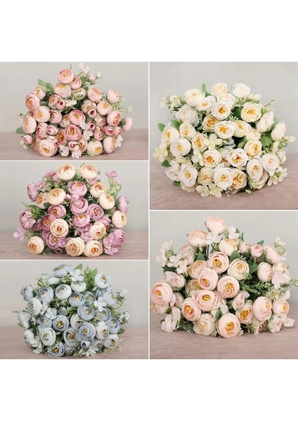 Açık Mor Gül 1pc Yapay Çiçekler Gerçek Dokunmatik Yapay Güve Orkide Kelebek Orkide Şakayık Papatya Ev Masa Düğün Festivali Dekorasyon Için (Yurt Dışından)