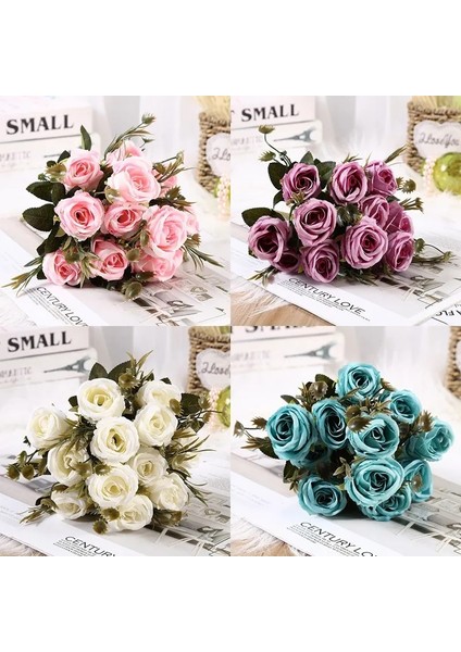 Açık Mor Gül 1pc Yapay Çiçekler Gerçek Dokunmatik Yapay Güve Orkide Kelebek Orkide Şakayık Papatya Ev Masa Düğün Festivali Dekorasyon Için (Yurt Dışından)