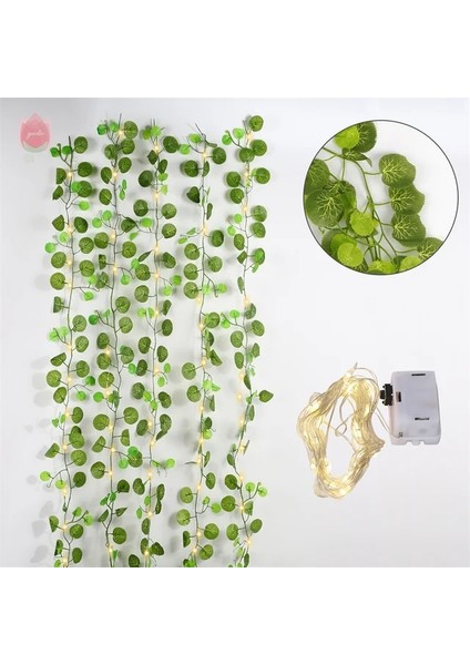 1.8m LED Yaprak-7 1 Adet 230CM Yeşil Asma Ipek Yapay Sarmaşık Asılı Yaprak Çelenk Bitki Sarmaşık Yaprak Ev Dekor Düğün Banyo Bahçe Dekorasyon (Yurt Dışından)
