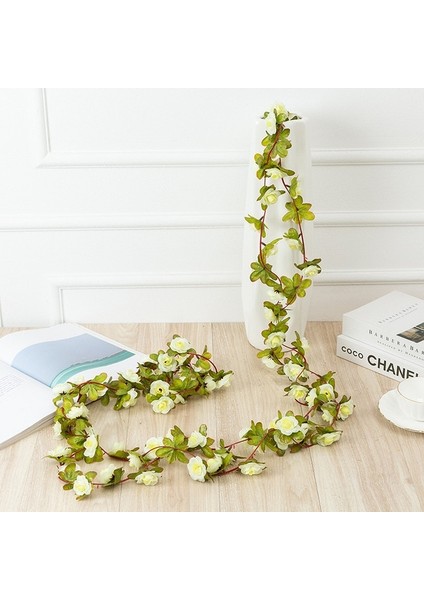 Stil 9 250 cm / 99 Inç 45 Çiçek Ipek Güller Düğün Dekorasyonu Sarmaşık Asma Yapay Çiçekler Yeşil Yapraklı Kemerli Dekorasyon Duvar H (Yurt Dışından)