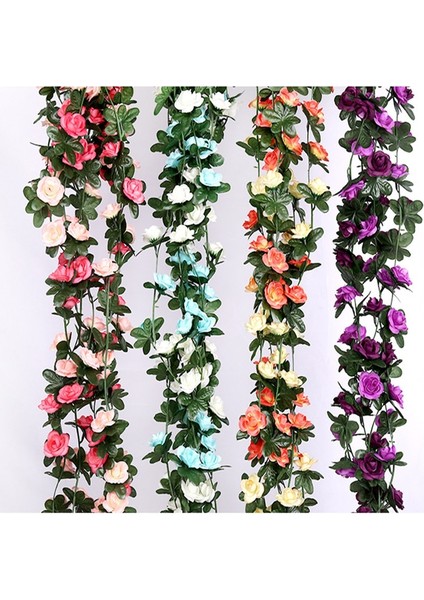 Stil 9 250 cm / 99 Inç 45 Çiçek Ipek Güller Düğün Dekorasyonu Sarmaşık Asma Yapay Çiçekler Yeşil Yapraklı Kemerli Dekorasyon Duvar H (Yurt Dışından) fiyatları