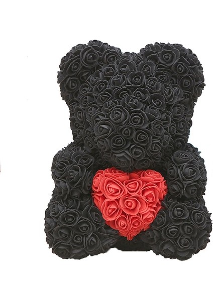 Siyah Kırmızı Dropshipping 40CM Teddy Bear Of Gül Yapay Çiçekler Pe Gül Ayı Kadınlar Için Sevgililer Düğün Noel Hediye Kutusu Ev Dekor (Yurt Dışından)