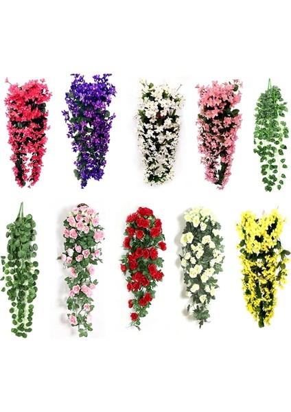 No.12 Menekşe Yapay Yaprak Çelenk Asma Sahte Yeşillik Çiçek Duvar Asılı Sepet Çiçek Orkide Çiçek Düğün Parti Ev Dekor Menekşe (Yurt Dışından) fiyatları