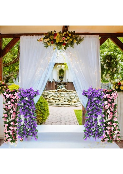 No.12 Menekşe Yapay Yaprak Çelenk Asma Sahte Yeşillik Çiçek Duvar Asılı Sepet Çiçek Orkide Çiçek Düğün Parti Ev Dekor Menekşe (Yurt Dışından) modelleri