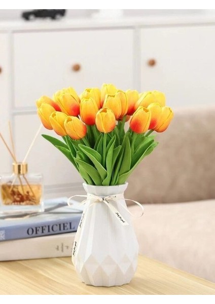 10 Adet (35 Cm) 35 cm Beyaz Lale Simülasyon Hissediyorum Lale Çiçek Ev Dekorasyon Süsler Düğün Fotoğrafçılığı Sahne Sahte Çiçekler 10 Adet (Yurt Dışından)