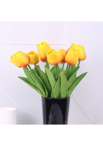 10 Adet (35 Cm) 35 cm Beyaz Lale Simülasyon Hissediyorum Lale Çiçek Ev Dekorasyon Süsler Düğün Fotoğrafçılığı Sahne Sahte Çiçekler 10 Adet (Yurt Dışından)