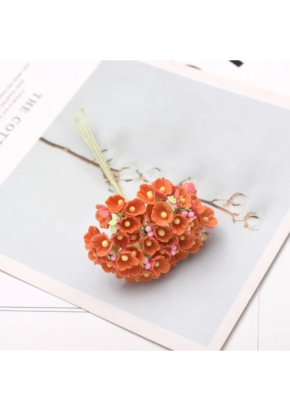 Turuncu 1 Demet 8 Adet Mini Kağıt Gül Sahte Çiçek Buketi Düğün Dekorasyon Yapay Çiçek Dıy Scrapbooking Çelenk Çelenk Çiçekler (Yurt Dışından)