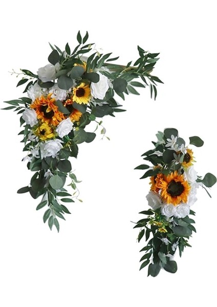 Option1 D 2 Adet Flores Artificiales Düğün Buketleri Düğün Sıra Kemer Arka Plan Dekorasyon Düğün Fotoğrafçılığı Çiçek Standı Aksesuarları (Yurt Dışından)