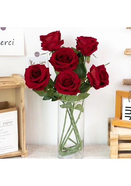 5 Adet Güzel Ipek Yapay Gül Çiçek Düğün Ev Masa Süsü Uzun Buket Düzenleme Sahte Bitki Sevgililer Günü Hediyeleri (Yurt Dışından) fiyatları