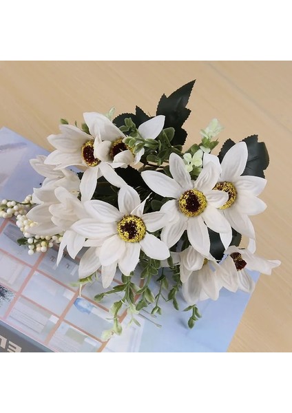 Stil 2 1 Buket Beyaz Yapay Çiçekler Şakayık Çay Gülü Sonbahar Ipek Sahte Çiçekler Dıy Oturma Odası Ev Bahçe Düğün Dekorasyon Için (Yurt Dışından)