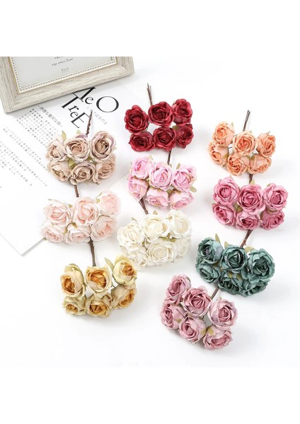 Açık Pembe 1 6 Adet 4 cm Mini Yapay Çiçek Ipek Gül Buketi Çiçek Düzenleme Dıy Çiçek Taç Ev Dekor Duvar Çelenk Düğün Dekorasyon (Yurt Dışından) modelleri