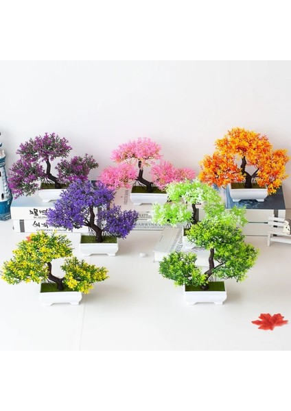 Mor Kırmızı 1 Adet Yapay Bitkiler Bonsai Küçük Ağaç Sahte Bitki Çiçek Saksı Süsler Ev Otel Odası Masa Dekorasyon Bahçe Dekor Için (Yurt Dışından) fırsatları