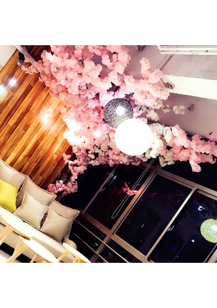 Açık Pembe Yapay Kiraz Çiçeği Ipek Çiçek Kiraz Çiçeği Şube Düğün Kemer Dekorasyon Otel Etkinliği Oturma Odası Ev Dekorasyonu (Yurt Dışından)