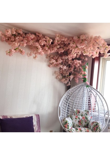 Açık Pembe Yapay Kiraz Çiçeği Ipek Çiçek Kiraz Çiçeği Şube Düğün Kemer Dekorasyon Otel Etkinliği Oturma Odası Ev Dekorasyonu (Yurt Dışından)