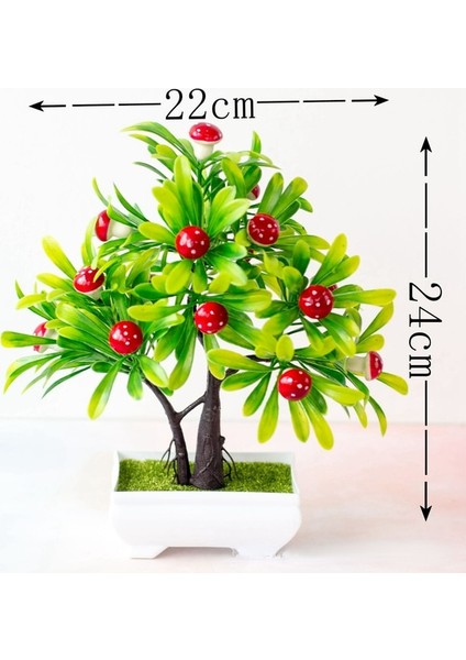 16 Örgü Shiitake Yapay Meyve Bonsai Yeşil Bitkiler Simülasyon Bitkiler Dekorasyon Bonsai Oturma Odası Dekorasyon Seramik Karo (Yurt Dışından)