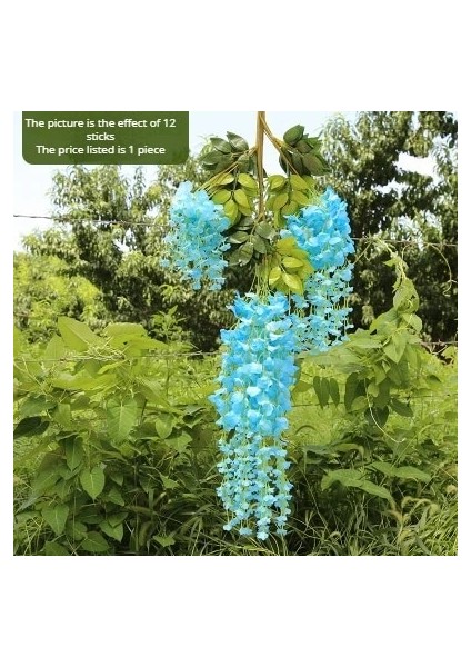 Ckzt-Tian Lan Se Simüle Wisteria Tavan Sahte Çiçek Rattan Kapalı Düğün Dekorasyon Plastik Fasulye Çiçek Menekşe Asılı Asma (Yurt Dışından)