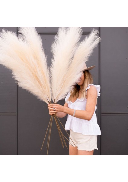 Açık GRI-120CM 1pc Sahte Pampas Çim Dekor Tüy Çim Yapay Phragmites Australis Vazo Süslemeleri Sahte Sazlık Bitkiler Sonsuz Çiçekler (Yurt Dışından)