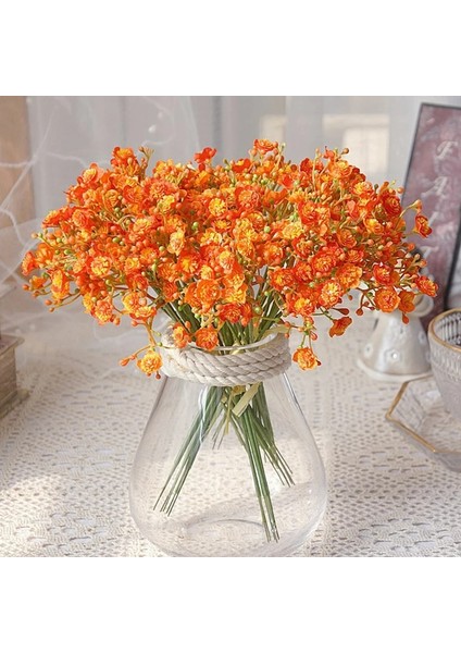 Turuncu 40 Kafa Buket Yapay Plastik Çiçek El Yapımı Babysbreath Sahte Bitki Gypsophila Çiçek Düğün Ev Masa Süsü Için Düzenlemek (Yurt Dışından) fırsatları